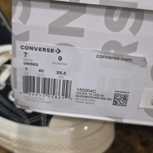 NWT Converse X Comme des Garcons Play Chuck Taylor 70 - SZ W9/M7 - Picture 5 of 9